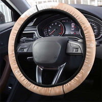 Happy Valentine's Day Polynesia Steering Wheel Cover SeaTurtle Couple Polynesian - Desert Sand Color