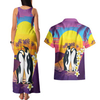 Hawaii Penguin Couple Couples Matching Tank Maxi Dress and Hawaiian Shirt You Are My Valentine - Tropical Sunset Vibes LT14 - Polynesian Pride