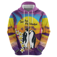 Hawaii Penguin Couple Hoodie You Are My Valentine - Tropical Sunset Vibes LT14 - Polynesian Pride