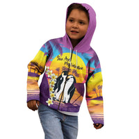 Hawaii Penguin Couple Kid Hoodie You Are My Valentine - Tropical Sunset Vibes LT14 - Polynesian Pride