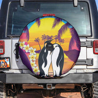 Hawaii Penguin Couple Spare Tire Cover You Are My Valentine - Tropical Sunset Vibes LT14 Purple - Polynesian Pride