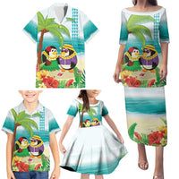 Hawaii Penguin Couple Family Matching Puletasi and Hawaiian Shirt Hawaiian Kakau - Tropical Summer Vibes LT14 - Polynesian Pride