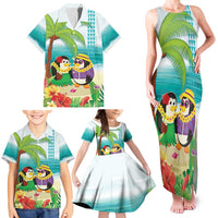 Hawaii Penguin Couple Family Matching Tank Maxi Dress and Hawaiian Shirt Hawaiian Kakau - Tropical Summer Vibes LT14 - Polynesian Pride