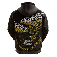 New Zealand Matariki Hoodie Maori New Year Silver Fern And Lizard - Gold LT14 - Polynesian Pride