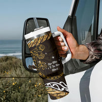 New Zealand Matariki Tumbler With Handle Maori New Year Silver Fern And Lizard - Gold LT14 - Polynesian Pride