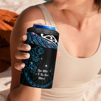 New Zealand Matariki 4 in 1 Can Cooler Tumbler Maori New Year Silver Fern And Lizard - Turquosie LT14 - Polynesian Pride