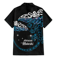 New Zealand Matariki Family Matching Mermaid Dress and Hawaiian Shirt Maori New Year Silver Fern And Lizard - Turquosie LT14 - Polynesian Pride