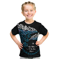 New Zealand Matariki Kid T Shirt Maori New Year Silver Fern And Lizard - Turquosie LT14 Turquoise - Polynesian Pride