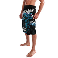 New Zealand Matariki Lavalava Maori New Year Silver Fern And Lizard - Turquosie LT14 - Polynesian Pride