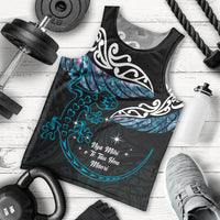 New Zealand Matariki Men Tank Top Maori New Year Silver Fern And Lizard - Turquosie LT14 - Polynesian Pride