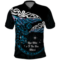 New Zealand Matariki Polo Shirt Maori New Year Silver Fern And Lizard - Turquosie LT14 Turquoise - Polynesian Pride