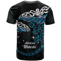 New Zealand Matariki T Shirt Maori New Year Silver Fern And Lizard - Turquosie LT14 - Polynesian Pride