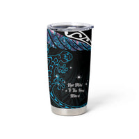 New Zealand Matariki Tumbler Cup Maori New Year Silver Fern And Lizard - Turquosie LT14 - Polynesian Pride