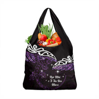 New Zealand Matariki Grocery Bag Maori New Year Silver Fern And Lizard - Purple LT14 1-pack One Size Purple - Polynesian Pride