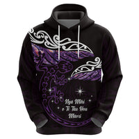 New Zealand Matariki Hoodie Maori New Year Silver Fern And Lizard - Purple LT14 - Polynesian Pride