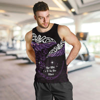 New Zealand Matariki Men Tank Top Maori New Year Silver Fern And Lizard - Purple LT14 Purple - Polynesian Pride