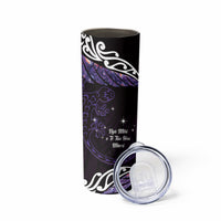 New Zealand Matariki Skinny Tumbler Maori New Year Silver Fern And Lizard - Purple LT14 - Polynesian Pride