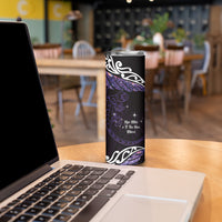 New Zealand Matariki Skinny Tumbler Maori New Year Silver Fern And Lizard - Purple LT14 - Polynesian Pride