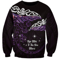 New Zealand Matariki Sweatshirt Maori New Year Silver Fern And Lizard - Purple LT14 Unisex Purple - Polynesian Pride