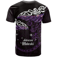 New Zealand Matariki T Shirt Maori New Year Silver Fern And Lizard - Purple LT14 - Polynesian Pride