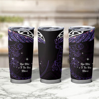 New Zealand Matariki Tumbler Cup Maori New Year Silver Fern And Lizard - Purple LT14 - Polynesian Pride