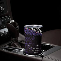 New Zealand Matariki Tumbler Cup Maori New Year Silver Fern And Lizard - Purple LT14 - Polynesian Pride
