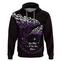 New Zealand Matariki Zip Hoodie Maori New Year Silver Fern And Lizard - Purple LT14 Pullover Hoodie Purple - Polynesian Pride