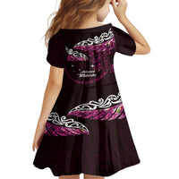 New Zealand Matariki Family Matching Puletasi and Hawaiian Shirt Maori New Year Silver Fern And Lizard - Pink LT14 - Polynesian Pride