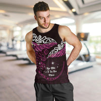 New Zealand Matariki Men Tank Top Maori New Year Silver Fern And Lizard - Pink LT14 Pink - Polynesian Pride