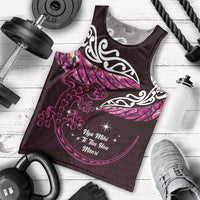 New Zealand Matariki Men Tank Top Maori New Year Silver Fern And Lizard - Pink LT14 - Polynesian Pride
