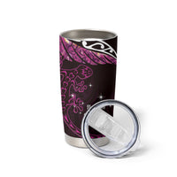 New Zealand Matariki Tumbler Cup Maori New Year Silver Fern And Lizard - Pink LT14 - Polynesian Pride