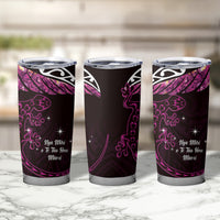 New Zealand Matariki Tumbler Cup Maori New Year Silver Fern And Lizard - Pink LT14 - Polynesian Pride