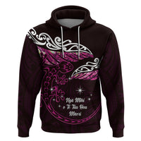New Zealand Matariki Zip Hoodie Maori New Year Silver Fern And Lizard - Pink LT14 Pullover Hoodie Pink - Polynesian Pride