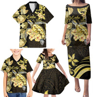 Personalised Aloha Hawaii Oahu Island Family Matching Puletasi and Hawaiian Shirt Gathering Place Sea Turtle Ilima Flowers LT14 - Polynesian Pride