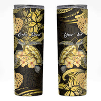 Personalised Aloha Hawaii Oahu Island Skinny Tumbler Gathering Place Sea Turtle Ilima Flowers LT14 Yellow - Polynesian Pride