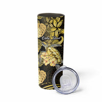 Personalised Aloha Hawaii Oahu Island Skinny Tumbler Gathering Place Sea Turtle Ilima Flowers LT14 - Polynesian Pride