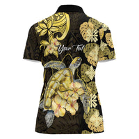 Personalised Aloha Hawaii Oahu Island Women Polo Shirt Gathering Place Sea Turtle Ilima Flowers LT14 - Polynesian Pride