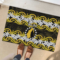 Personalised Cook Islands Aitutaki Rubber Doormat Tiare Maori Polynesian Waves Tattoo