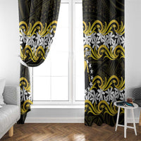 Personalised Cook Islands Aitutaki Window Curtain Tiare Maori Polynesian Waves Tattoo