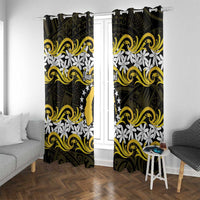Personalised Cook Islands Aitutaki Window Curtain Tiare Maori Polynesian Waves Tattoo
