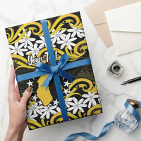 Personalised Cook Islands Aitutaki Wrapping Paper Tiare Maori Polynesian Waves Tattoo