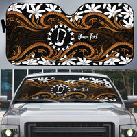 Personalised Cook Islands Rakahanga Auto Sun Shade Tiare Maori Polynesian Waves Tattoo