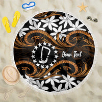 Personalised Cook Islands Rakahanga Beach Blanket Tiare Maori Polynesian Waves Tattoo