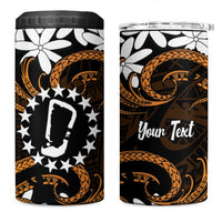 Personalised Cook Islands Rakahanga 4 in 1 Can Cooler Tumbler Tiare Maori Polynesian Waves Tattoo LT14 One Size: 16 oz Orange - Polynesian Pride