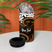 Personalised Cook Islands Rakahanga 4 in 1 Can Cooler Tumbler Tiare Maori Polynesian Waves Tattoo LT14 - Polynesian Pride