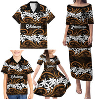 Personalised Cook Islands Rakahanga Family Matching Puletasi and Hawaiian Shirt Tiare Maori Polynesian Waves Tattoo LT14 - Polynesian Pride