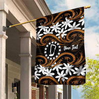 Personalised Cook Islands Rakahanga Garden Flag Tiare Maori Polynesian Waves Tattoo