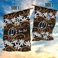 Personalised Cook Islands Rakahanga Garden Flag Tiare Maori Polynesian Waves Tattoo