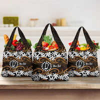 Personalised Cook Islands Rakahanga Grocery Bag Tiare Maori Polynesian Waves Tattoo