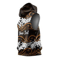 Personalised Cook Islands Rakahanga Sleeveless Hoodie Tiare Maori Polynesian Waves Tattoo LT14 - Polynesian Pride